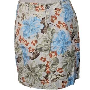 Eddie Bauer Floral Cotton Knee Length Skirt Size 8